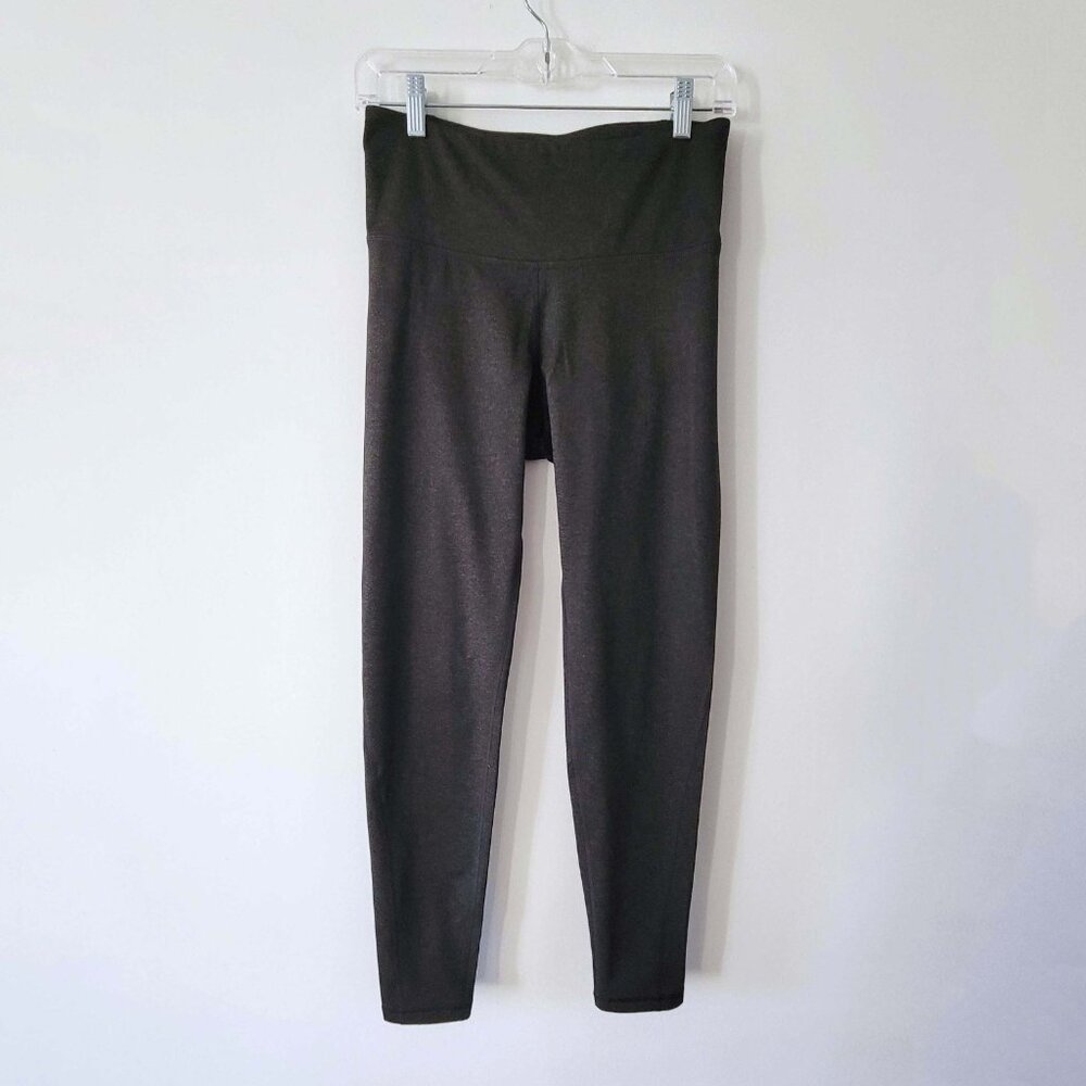 Old Navy Women's High Waist Active Go-Dry Dark Olive Green Grey Leggings Medium